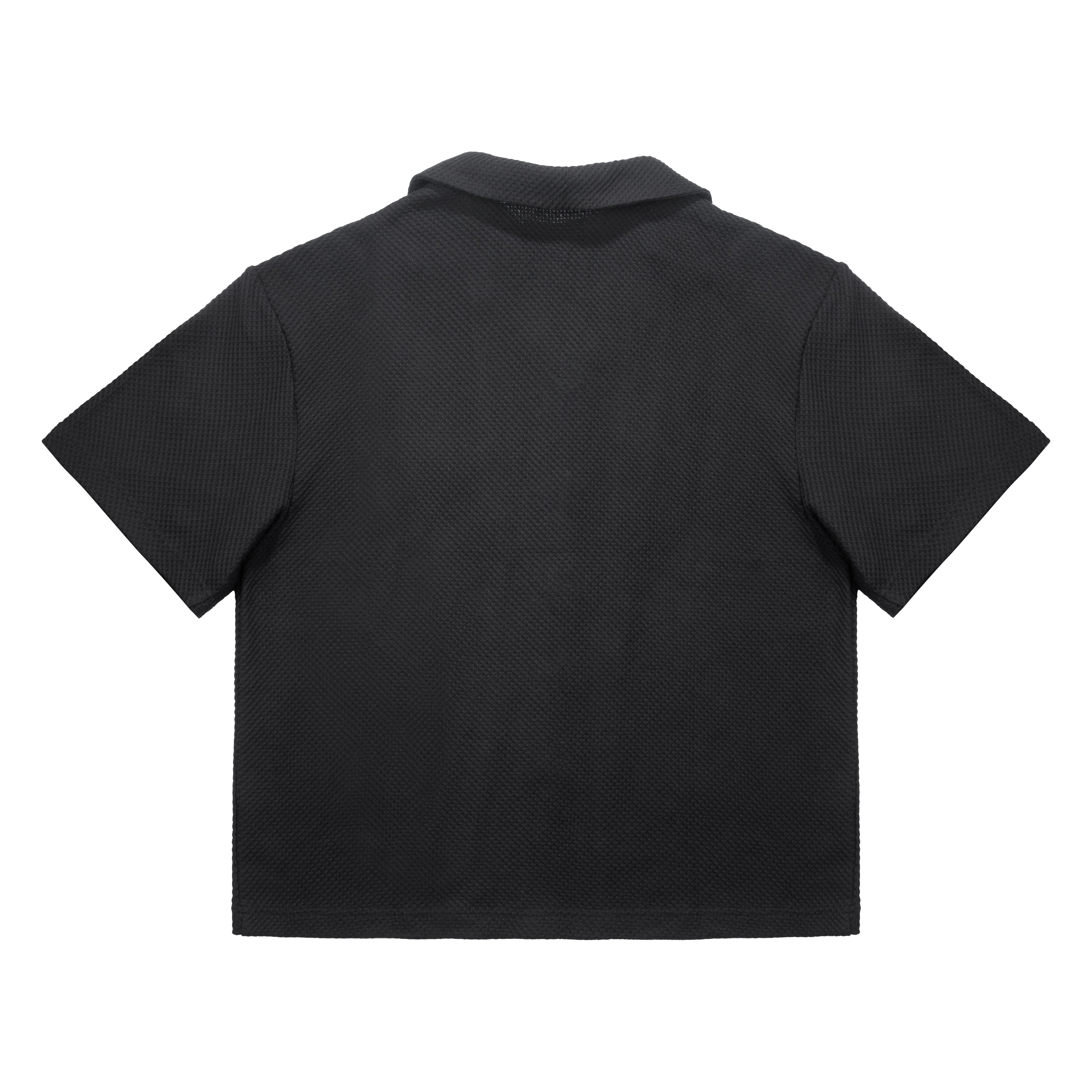 EBB - Signature Waffle Jersey Button Up - Black