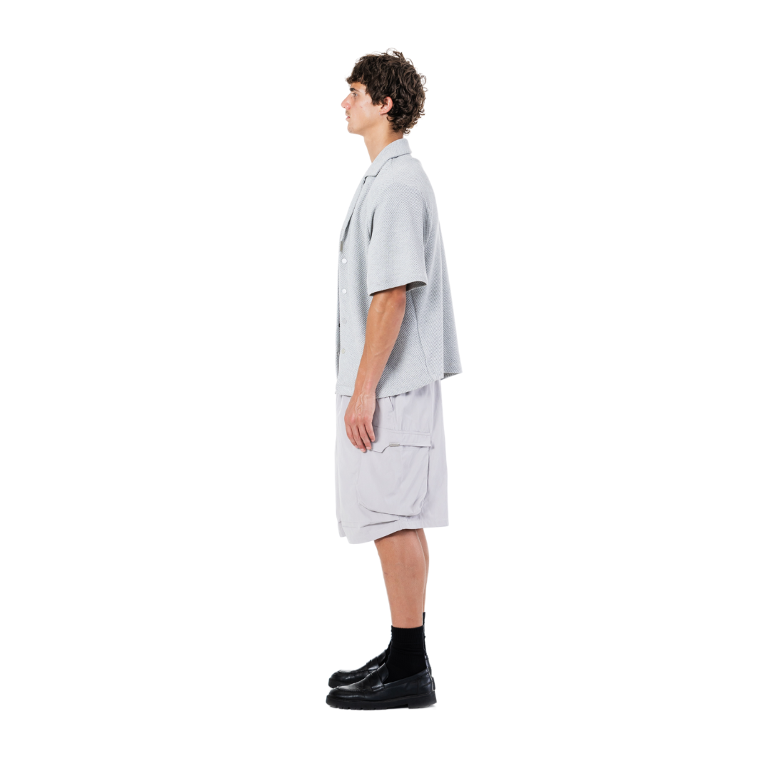 EBB - Signature Waffle Jersey Button Up - Grey