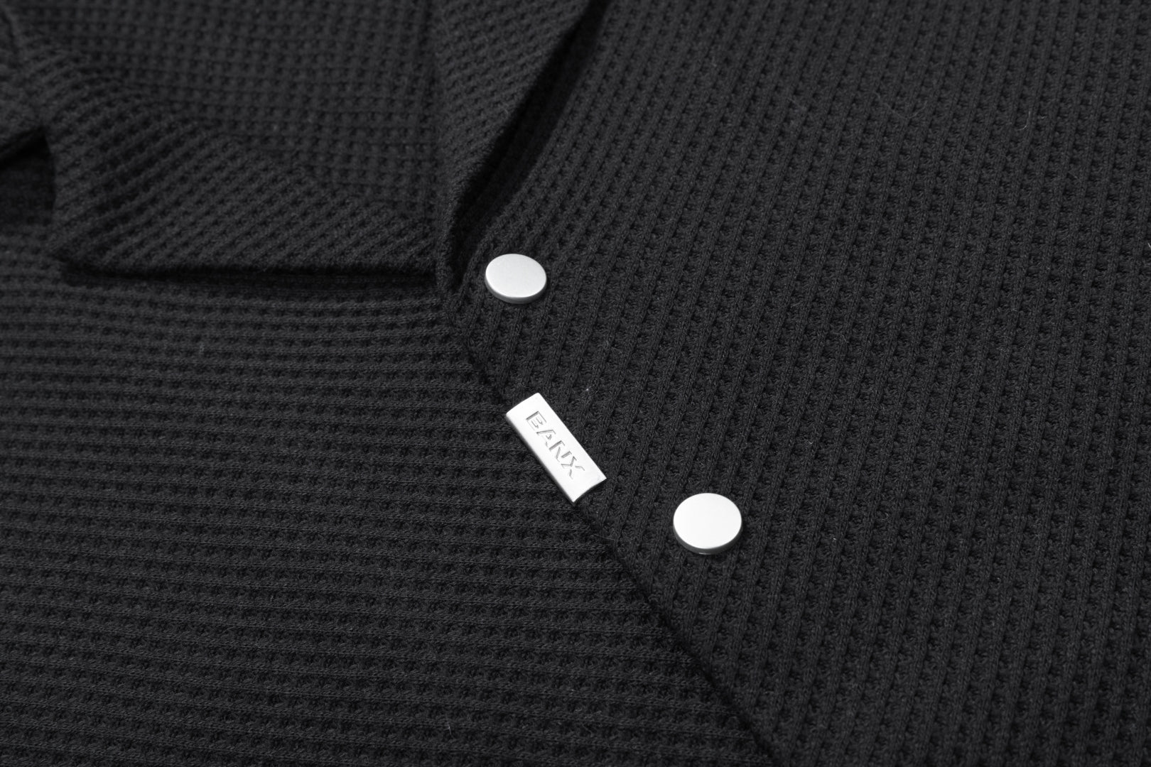 EBB - Signature Waffle Jersey Button Up - Black