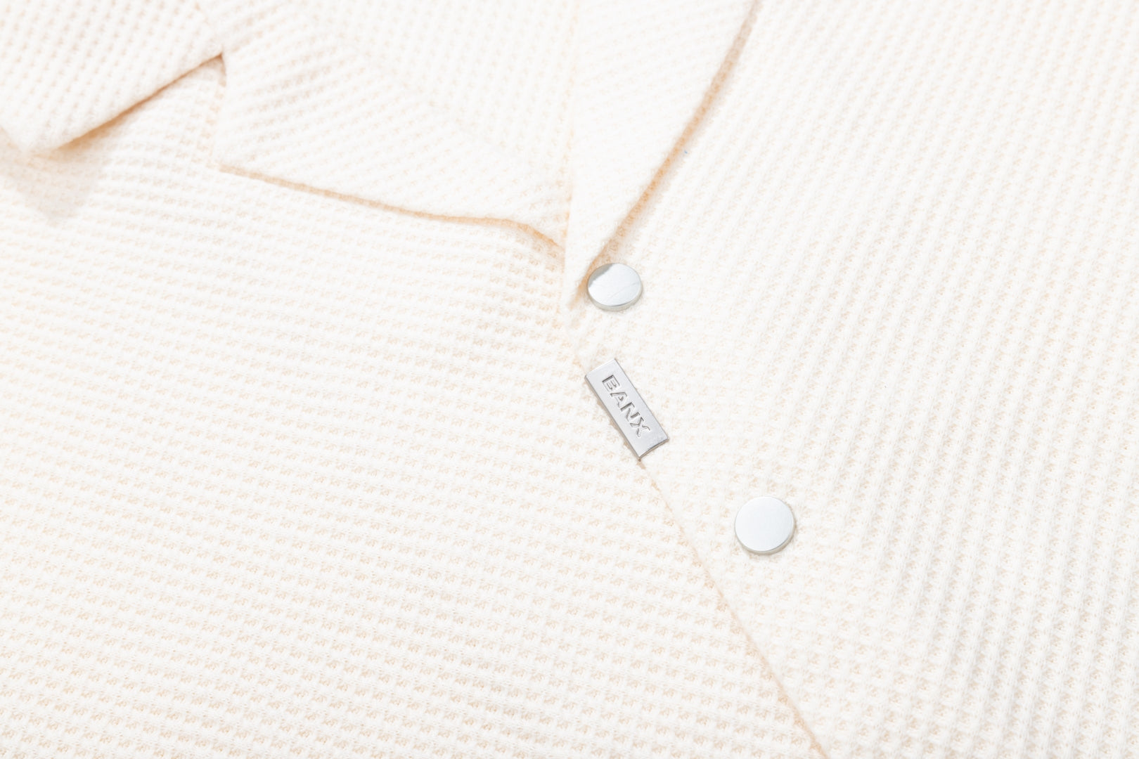 EBB - Signature Waffle Jersey Button Up - Bone White