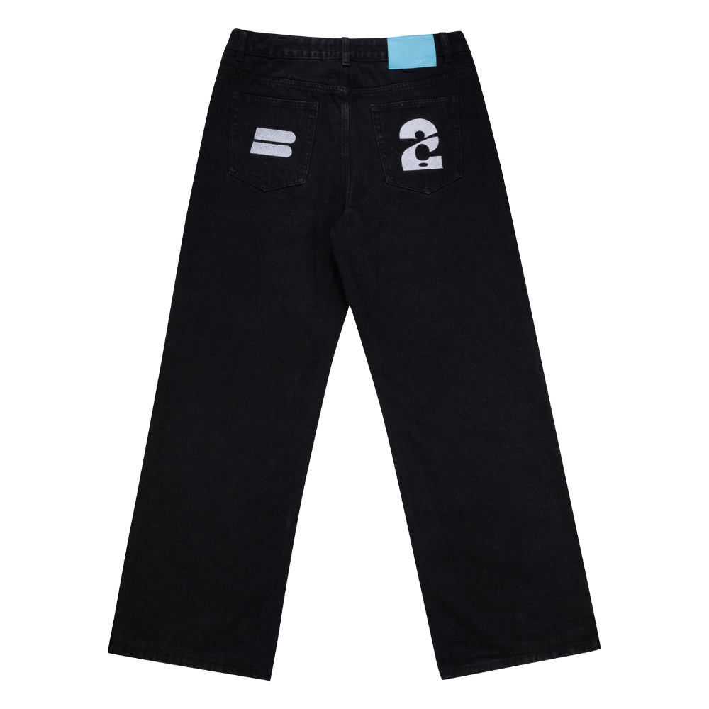 BANX x HEAD2SOLE - "The Collab No One Asked For" Wide Leg Denim Jeans - Black