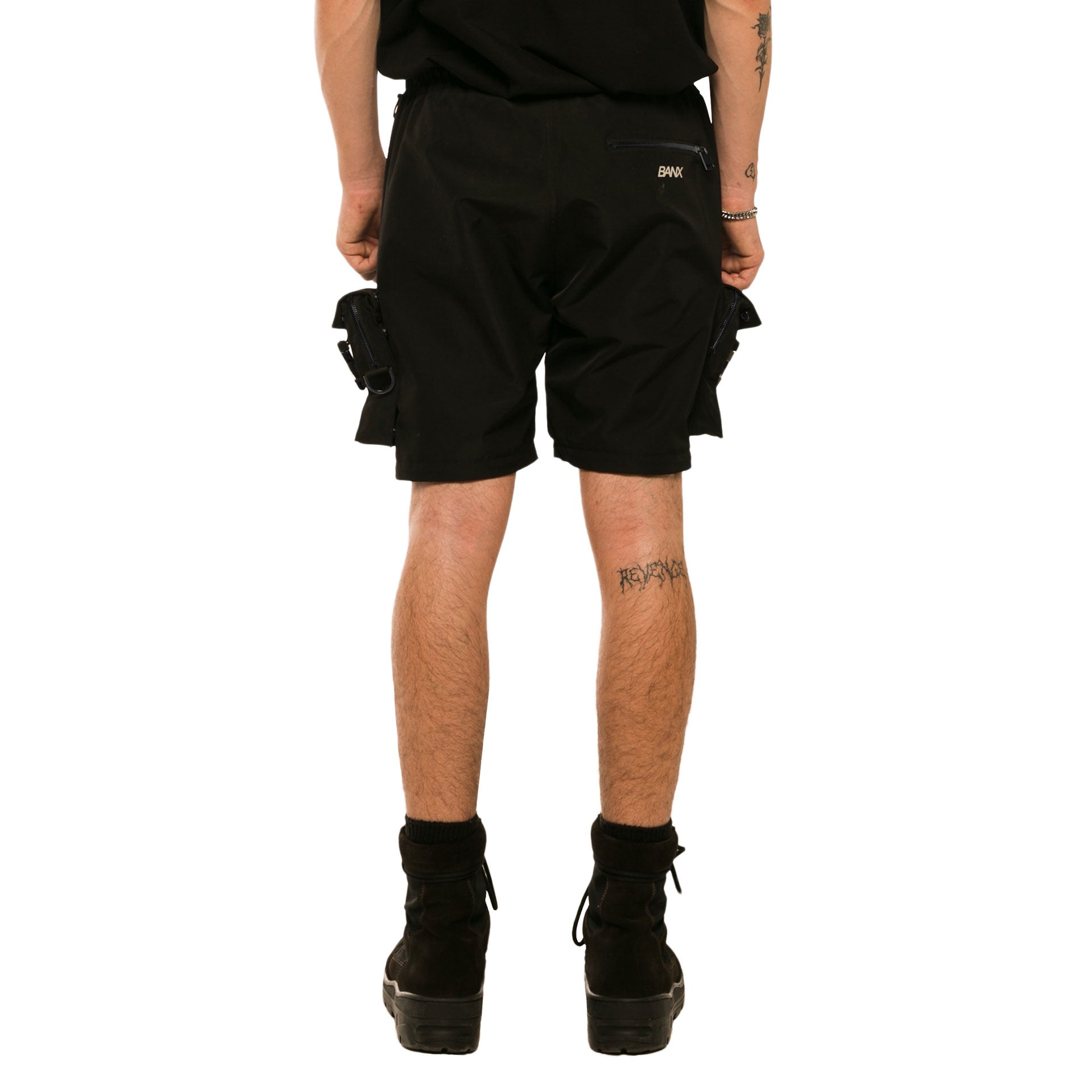 R-S UTILITY CARGO PANTS/SHORTS - BLACK