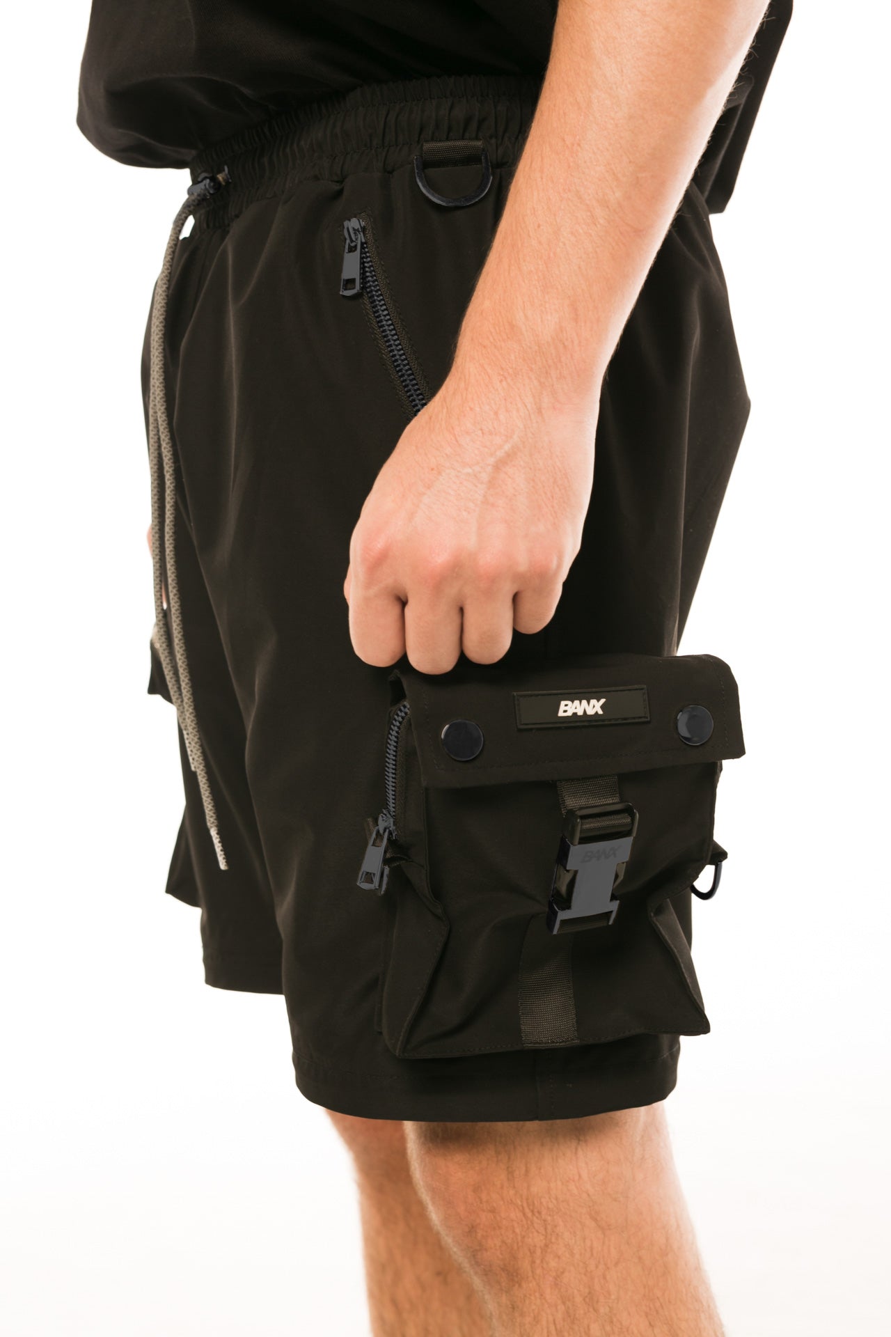 R-S UTILITY CARGO PANTS/SHORTS - BLACK