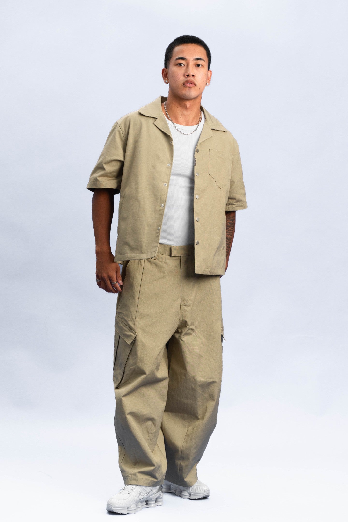 EBB - Utility Button Up - Khaki