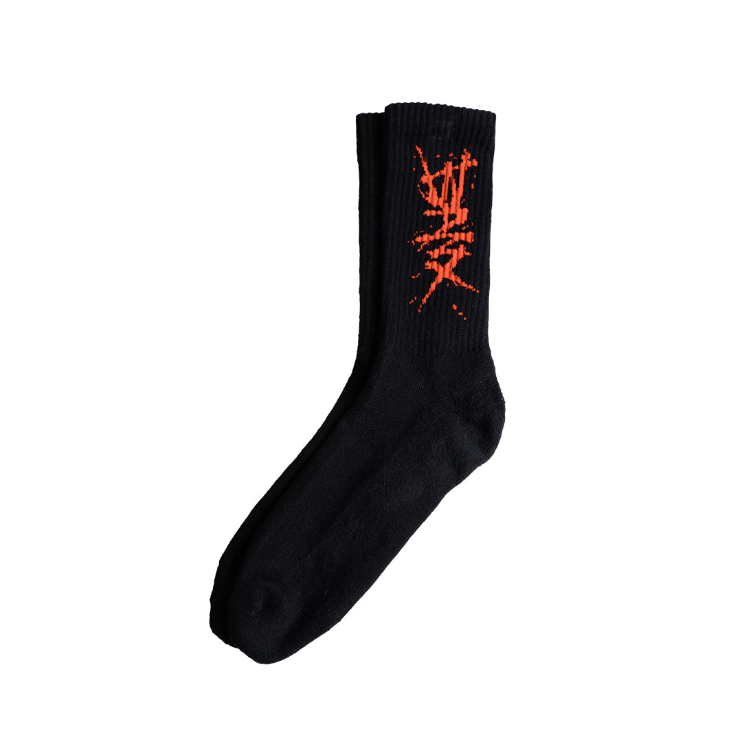 "CHARGED" SOCKS - BLACK RED (2 PAIRS)